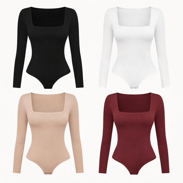 Cuerpo Ajustado Cuello Cuadrado Slim