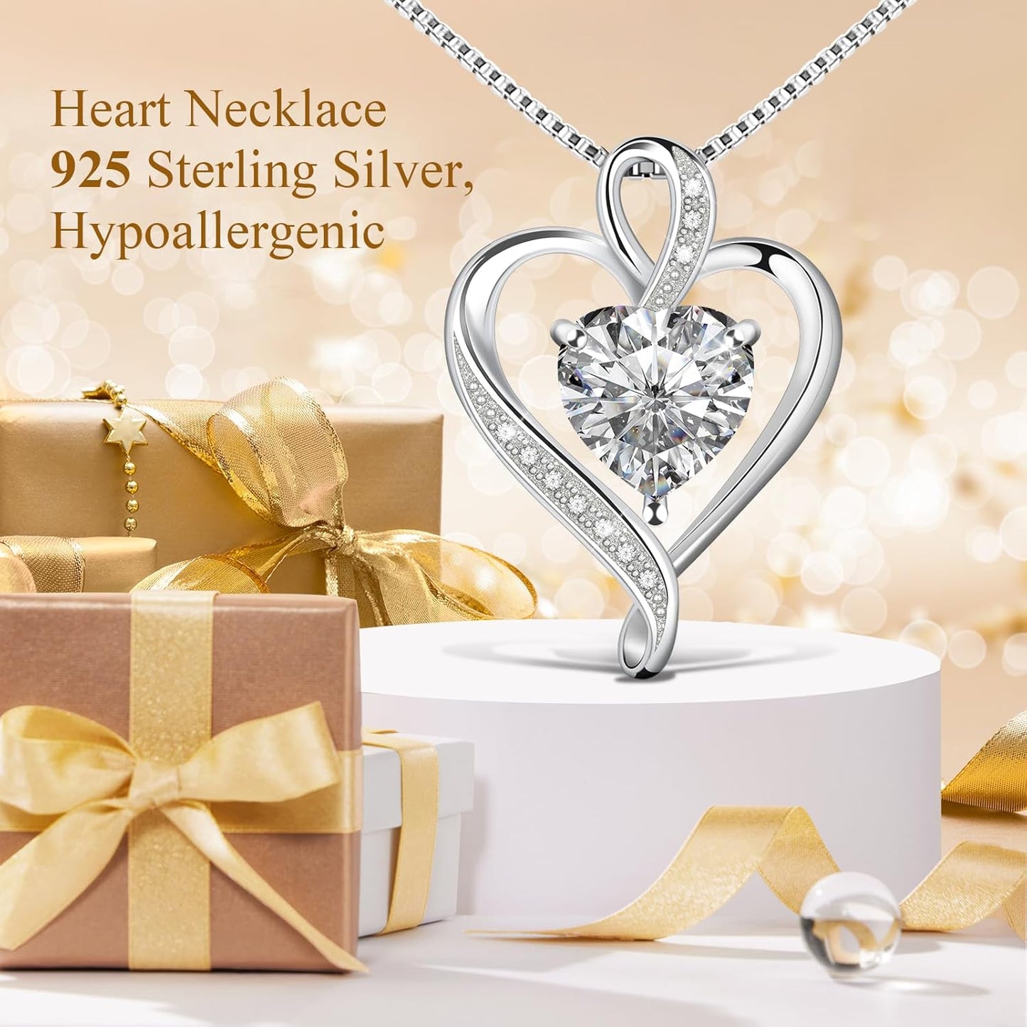 Collar Corazón de Plata Brillante
