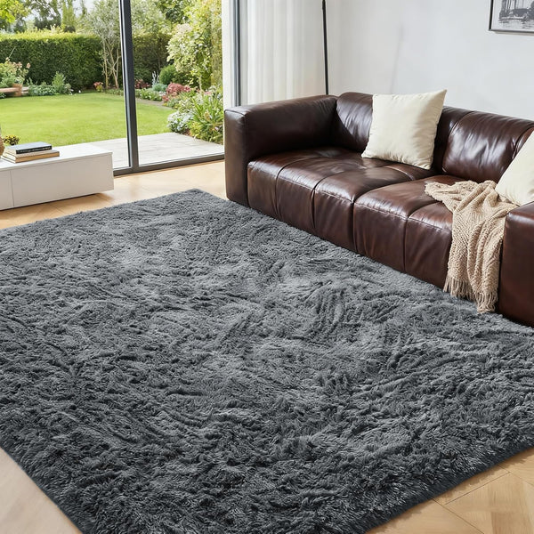 Alfombra Peluda Gris Confort